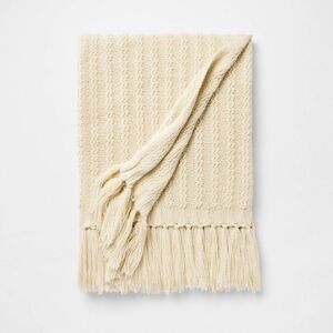 Knit Throw Blanket Cream - Threshold designed w/Studio McGee